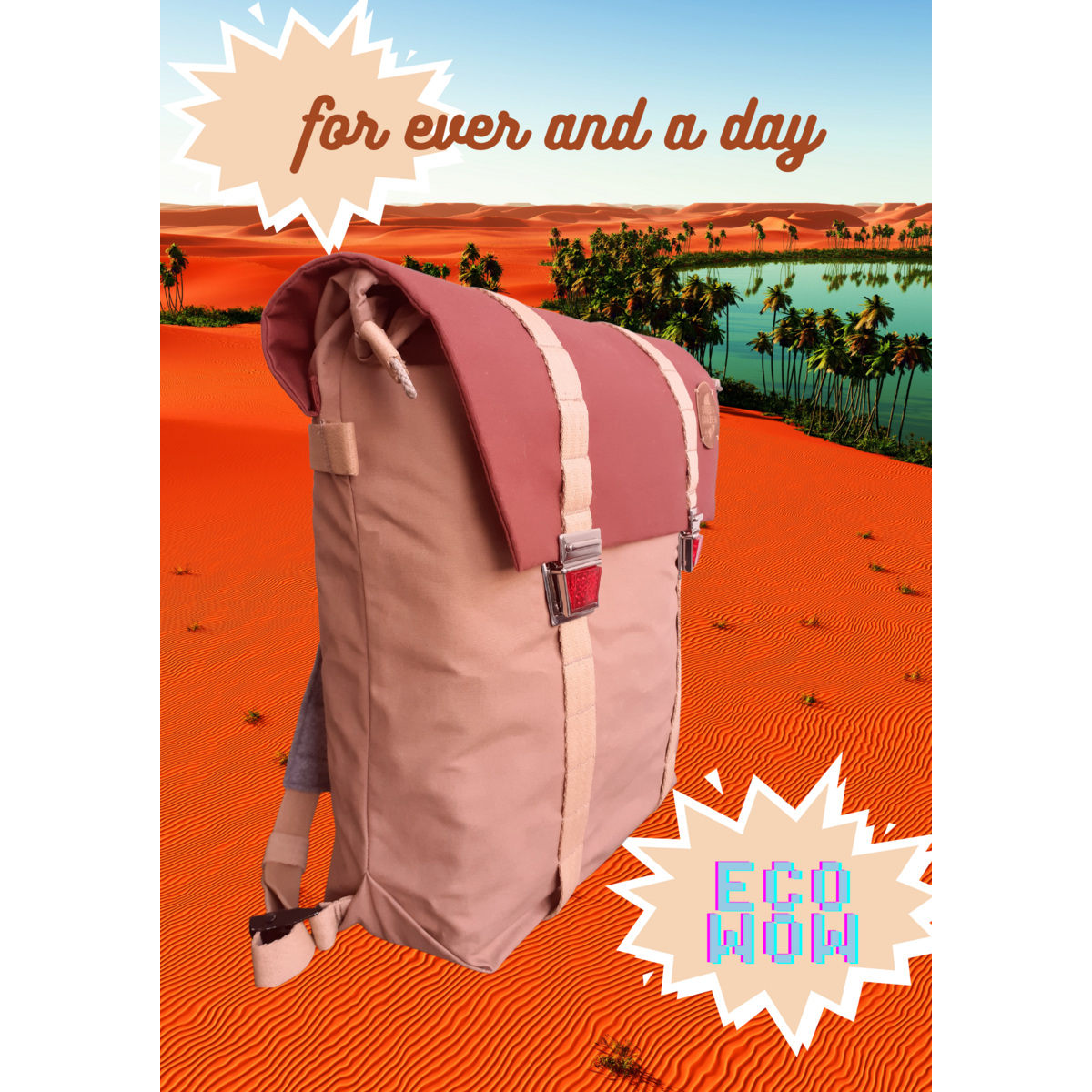 CARTERA CAT EYES – ECO HEMP »OASIS« SAND-RED TERRA