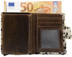 Miniwallet Pashouder Tierdruck Hellbraun