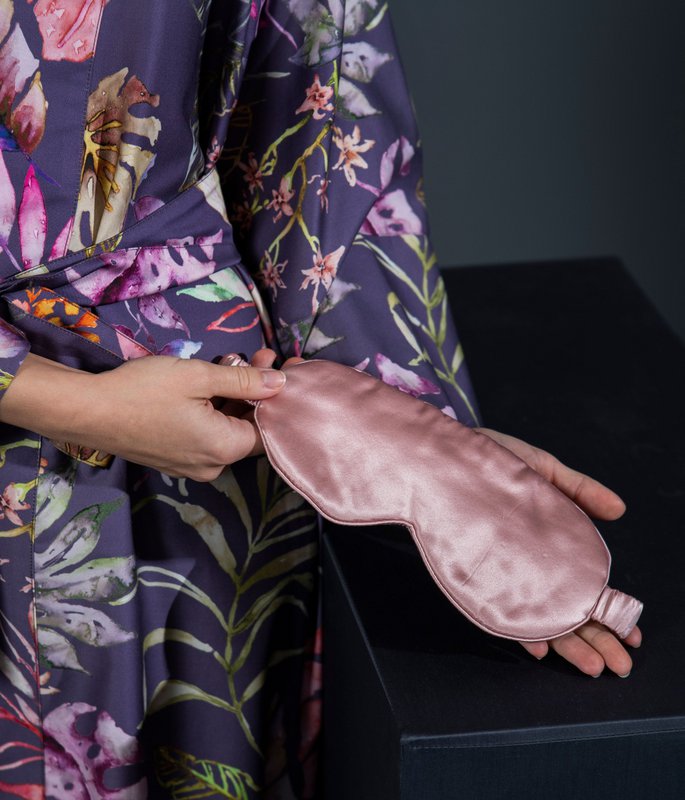 Set aus Schlafmaske + Kissenbezug Solid Pink