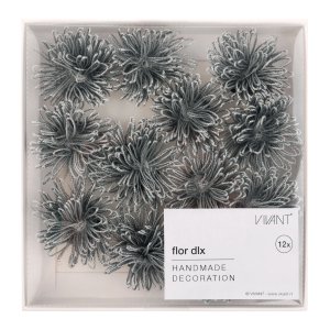 DECO HANDMADE FLOR 12PC SILVER