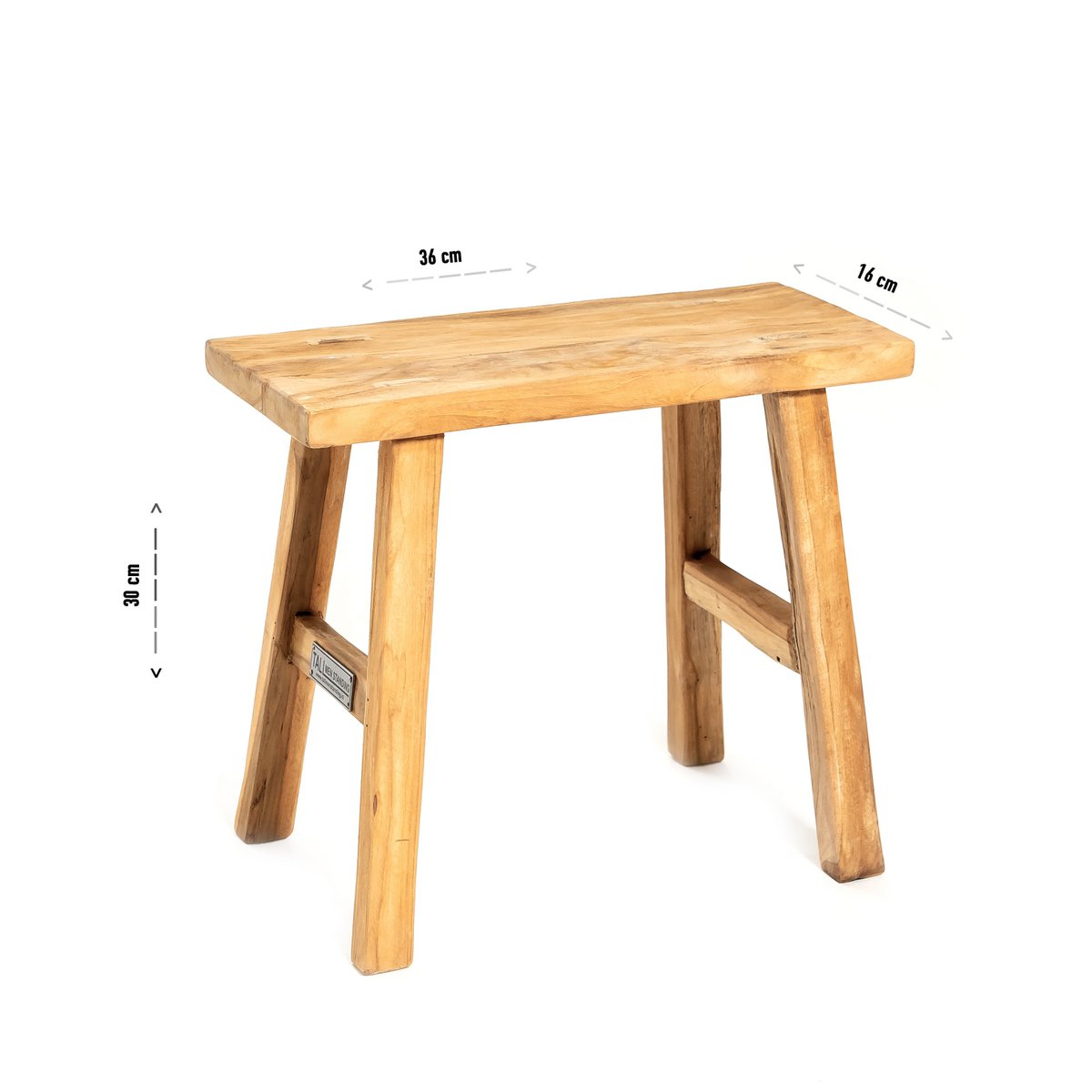 Vintage Minihocker - altes Teakholz H: 30 cm