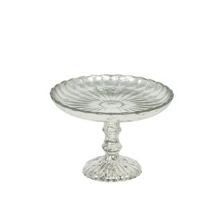 Dekorative Glasschild, silberne Farbe, Höhe 12 cm, veranlasst