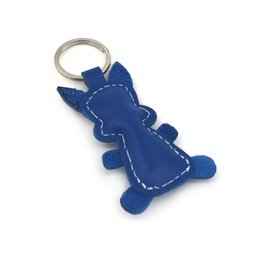 Blue Thin Rabbit Handmade Leather Keychain