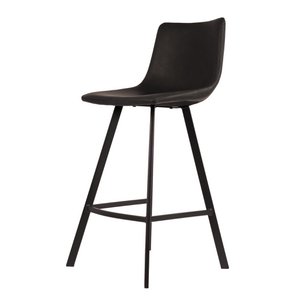 Amsterdam Bar Stool - Black - PU Leather