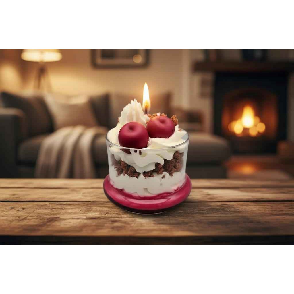 LAVURI Black Forest Cherry – Handmade Dessert Candle