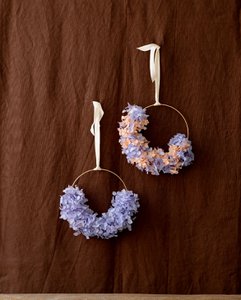 Preserved hydrangea wreath