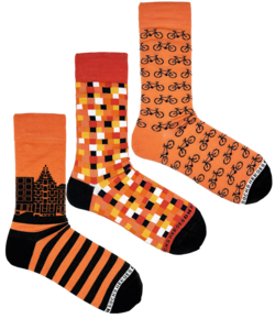 Gift Box Orange Socks 3 gift pack