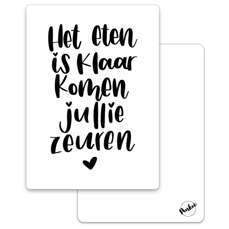Kortmiddagen er klar