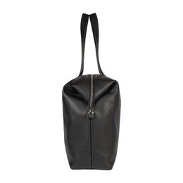 RB2004A | Borsa Shopping Trasformabile in Bauletto in Vera Pelle pieno fiore, grana dollaro/leggera. Doppio manico. Colore Nero. Dimensioni: cm 43 x 36 x 14. Confezione: Sacchetto in Tessuto non Tessuto