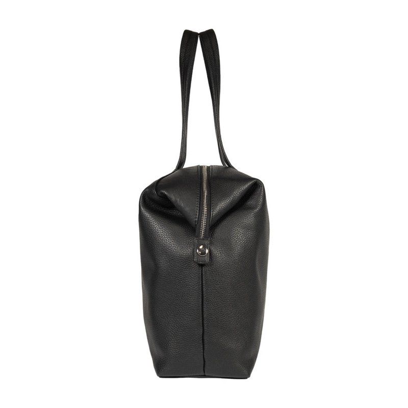 RB2004A | Borsa Shopping Trasformabile in Bauletto in Vera Pelle pieno fiore, grana dollaro/leggera. Doppio manico. Colore Nero. Dimensioni: cm 43 x 36 x 14. Confezione: Sacchetto in Tessuto non Tessuto