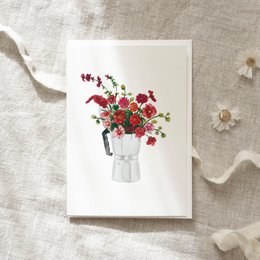 Wenskaart · Rood espressoboeket