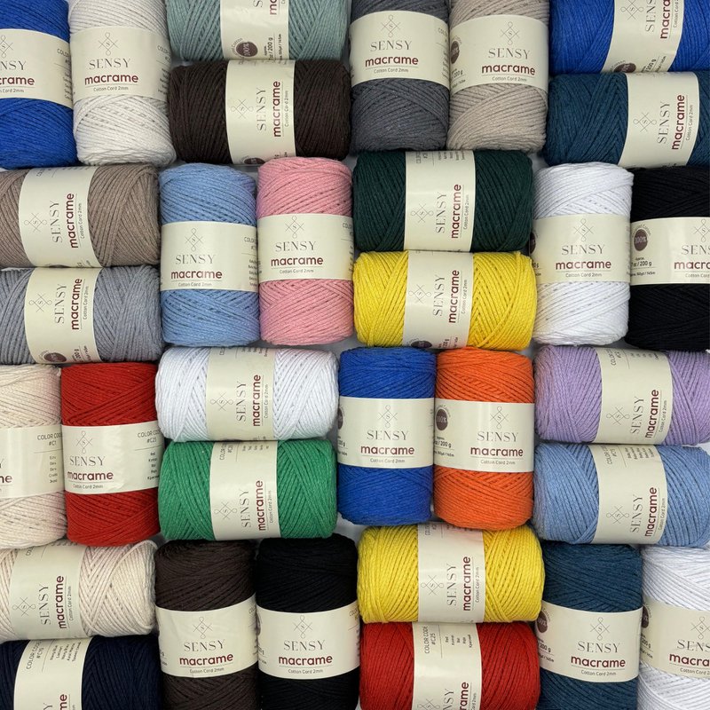 Sensy Premium 2 mm - 160 yards 100 % genanvendt bomuldsmacrame-ledning