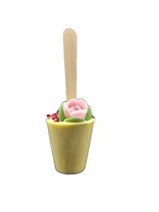 Weiße Trinkschokolade am Stick - Rose, Blume