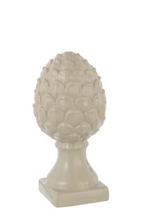 J-Line decoratie Dennenappel - porselein - beige - L