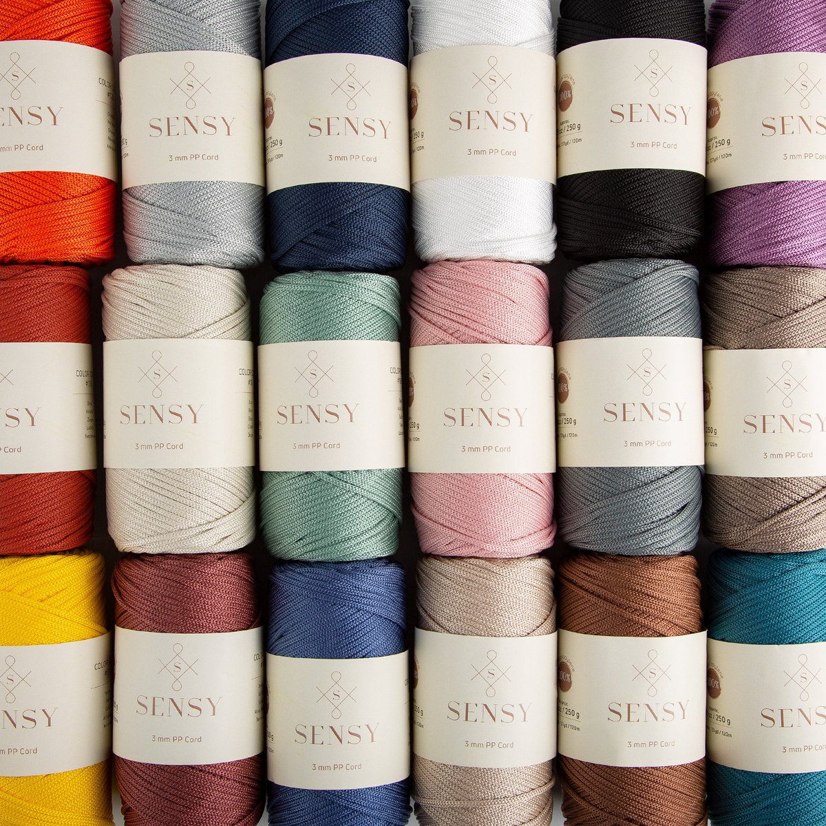 Sensy Premium 3 mm - 131 yards 100 % polyester macrame ledning