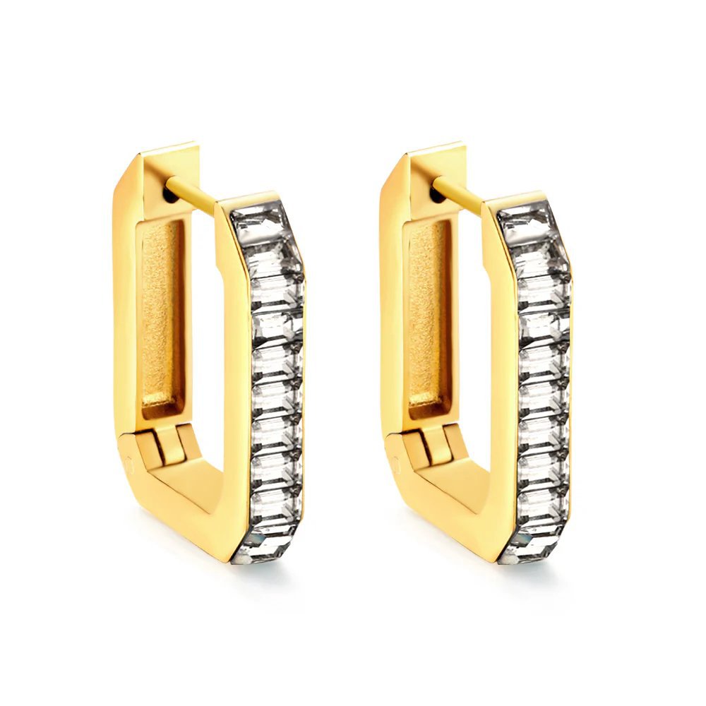 ELETTRA - Geometric earring in gold-plated steel