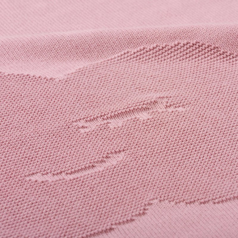 Cadeau couverture bébé baie + hochet rose