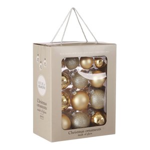 Christmas ball set Glass baubles Champagne