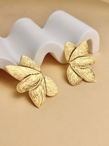Stainless steel leaves earrings