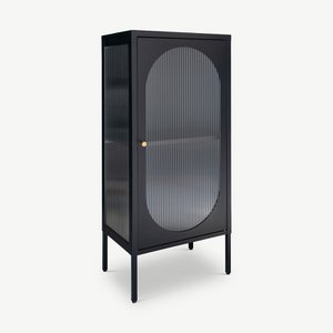 Hobart Vitrine, schwarzer Stahl und Glas (klein)