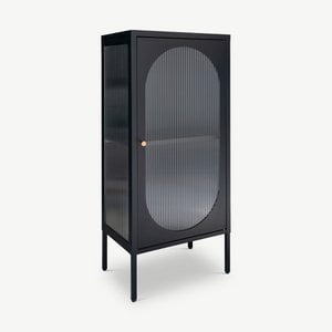 Hobart Vitrine, schwarzer Stahl und Glas (klein)