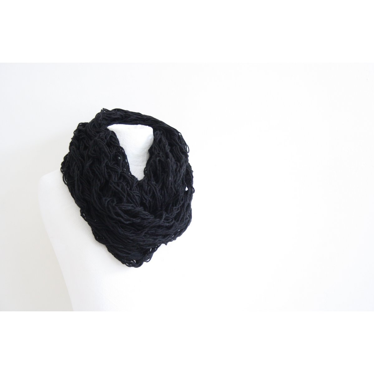 Black infinity scarf - acrylic