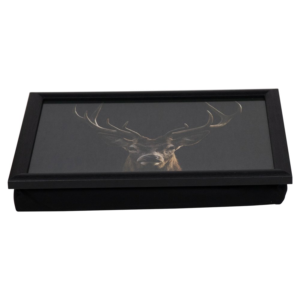 lap cushion black red deer 43cm