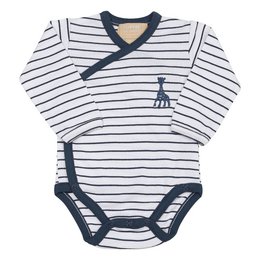 Sophie de Giraf Romper White White con Stripe Blue 3m-60cm