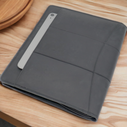 Skórzany futerał do pisania A4 - Teczka konferencyjna - Teczka na dokumenty A4 - Etui na tablet i laptop - Wyjmowany segregator