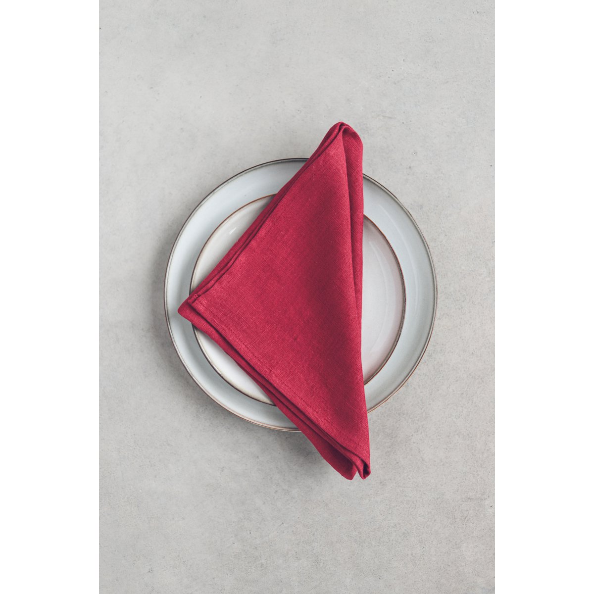 100% natural Linen Napkins in Dark cherry Red color