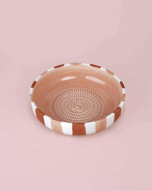 Grattugia per aglio in ceramica - Rosa e rosso - Grande tesoro