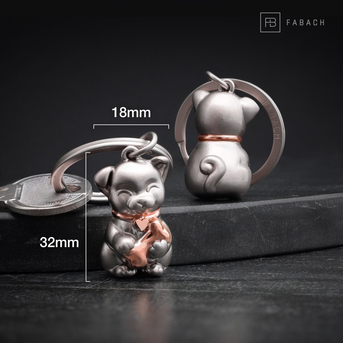 Portachiavi per cani "Cucciolo" - Simpatico ciondolo a forma di cucciolo - Portafortuna e regalo per gli amanti dei cani