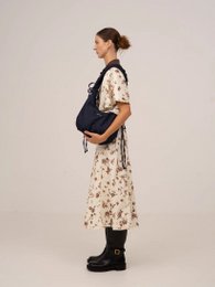 Abito longuette con stampa floreale marrone fiorisce