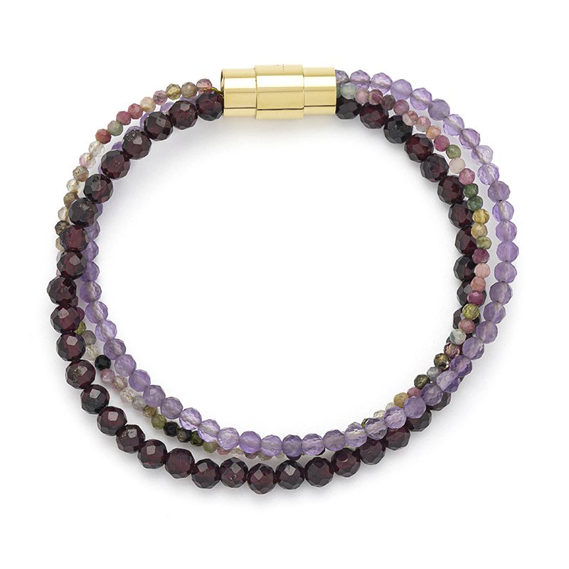 Armband 3 rijen parels en strass-steentjes FILOMENA