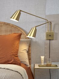 Wandlamp Brema 2-kap, goud