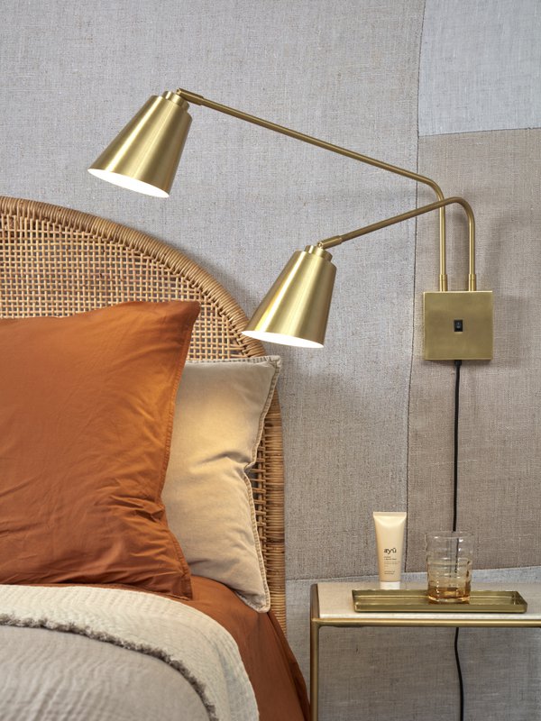 Wandlamp Bremen 2-kap, goud