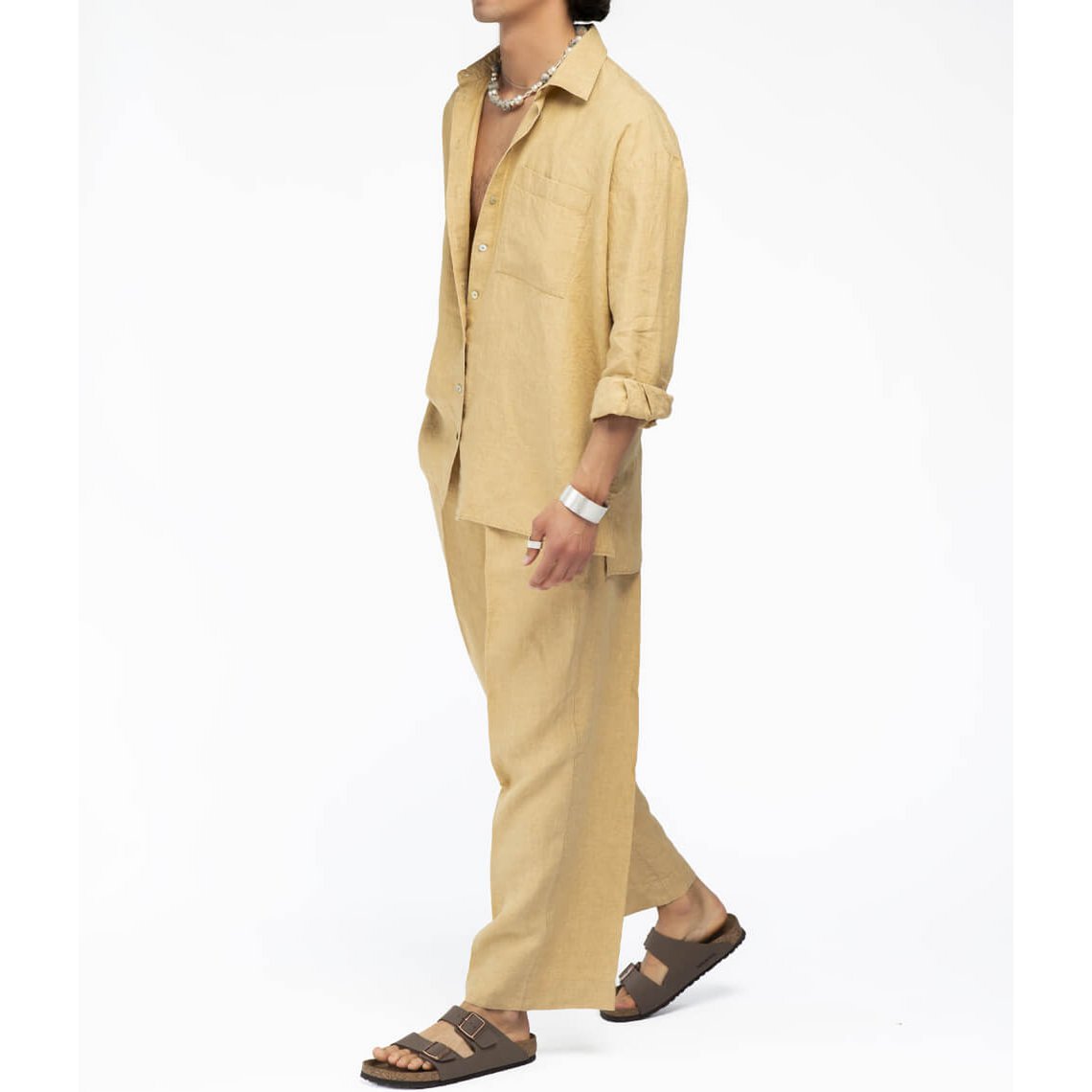 Pantaloni in lino Montana Ocra