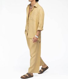 Pantaloni in lino Montana Ocra