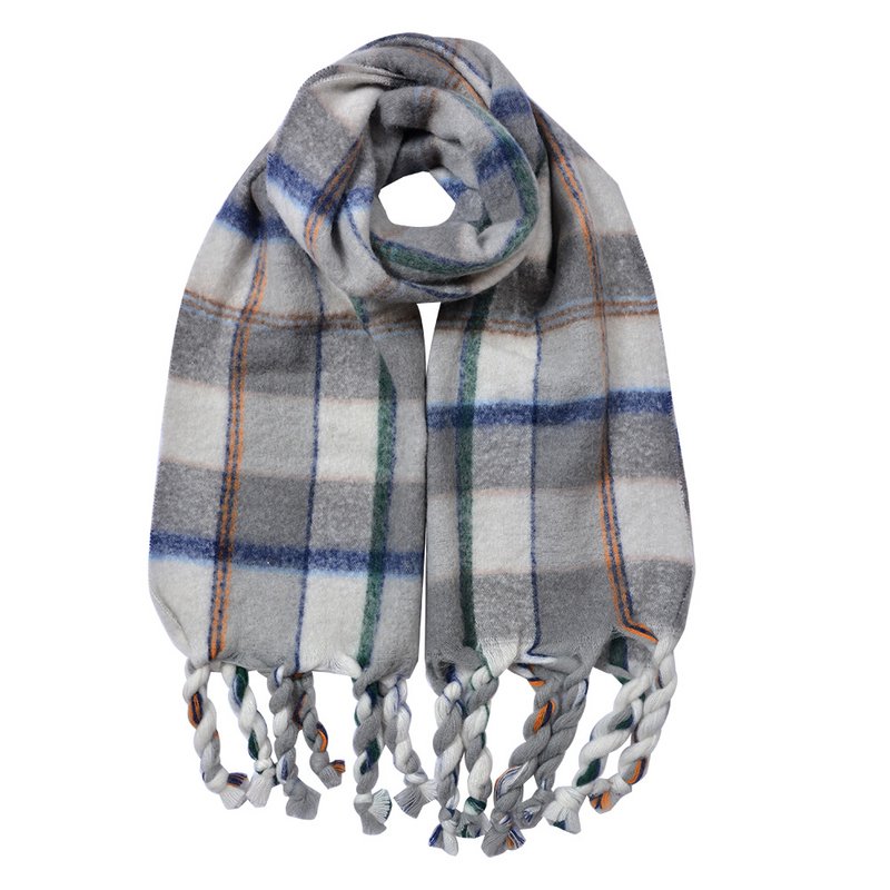 Winter scarf ladies 50x200 cm gray synthetic