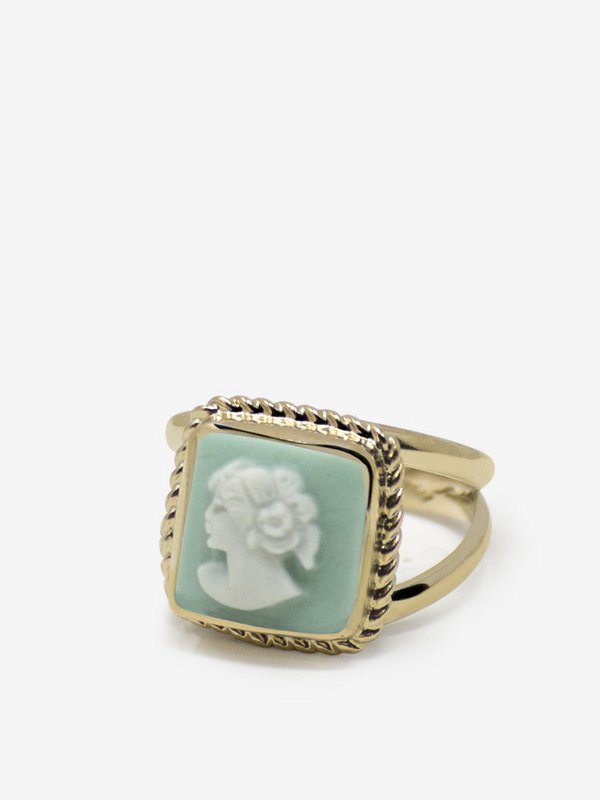 The Beloved Green Cameo Ring