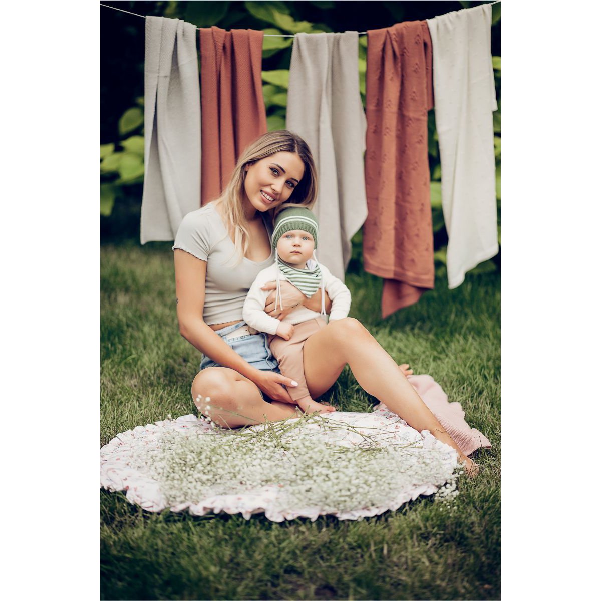 Tapis bébé HARPER SAGE, 100% coton
