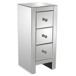 NIGHT TABLE 3-C MIRROR GLASS/WOOD 30X30X70CM ST49632