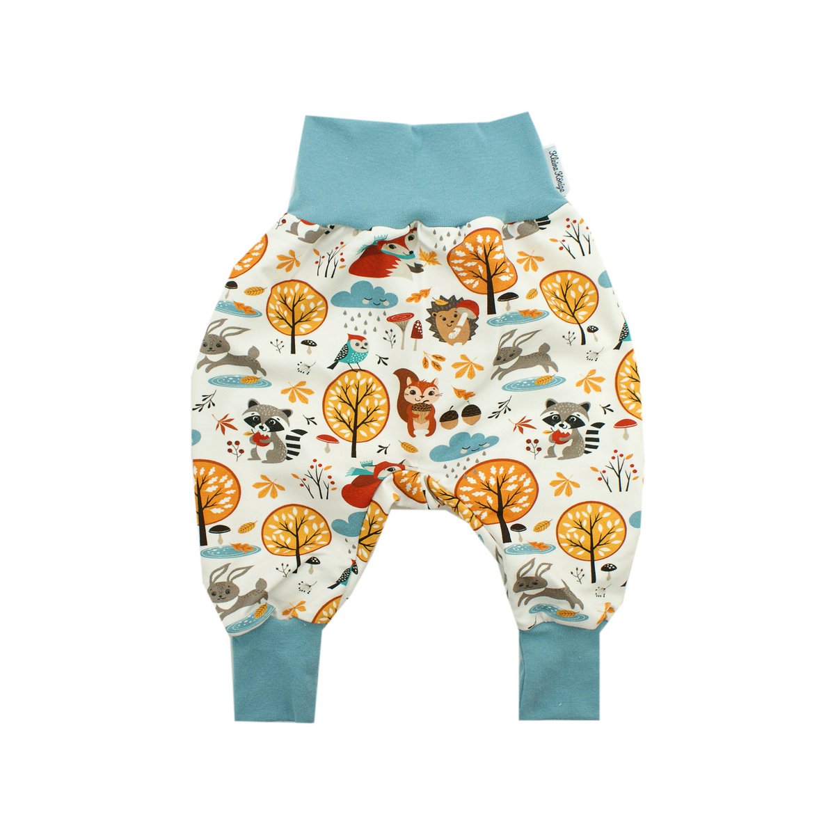 Bloomersy dziecięce unisex zwierzęta leśne Cosy Forest, przydymiony niebieski