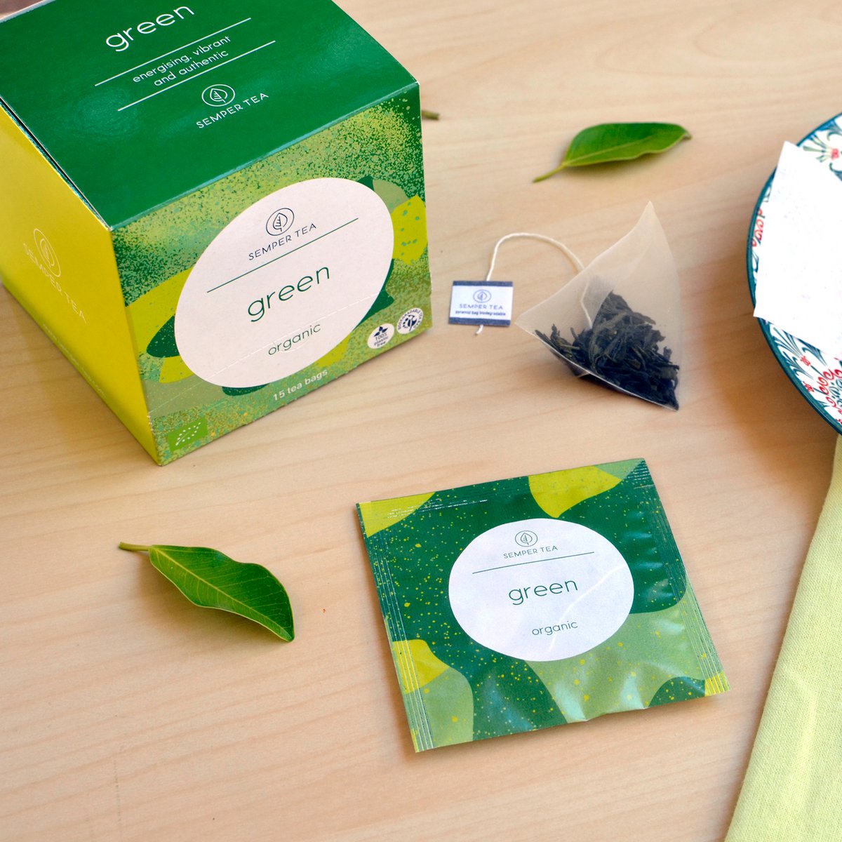 GREEN organic tea I Tea pyramid in sachet NO PLASTIC