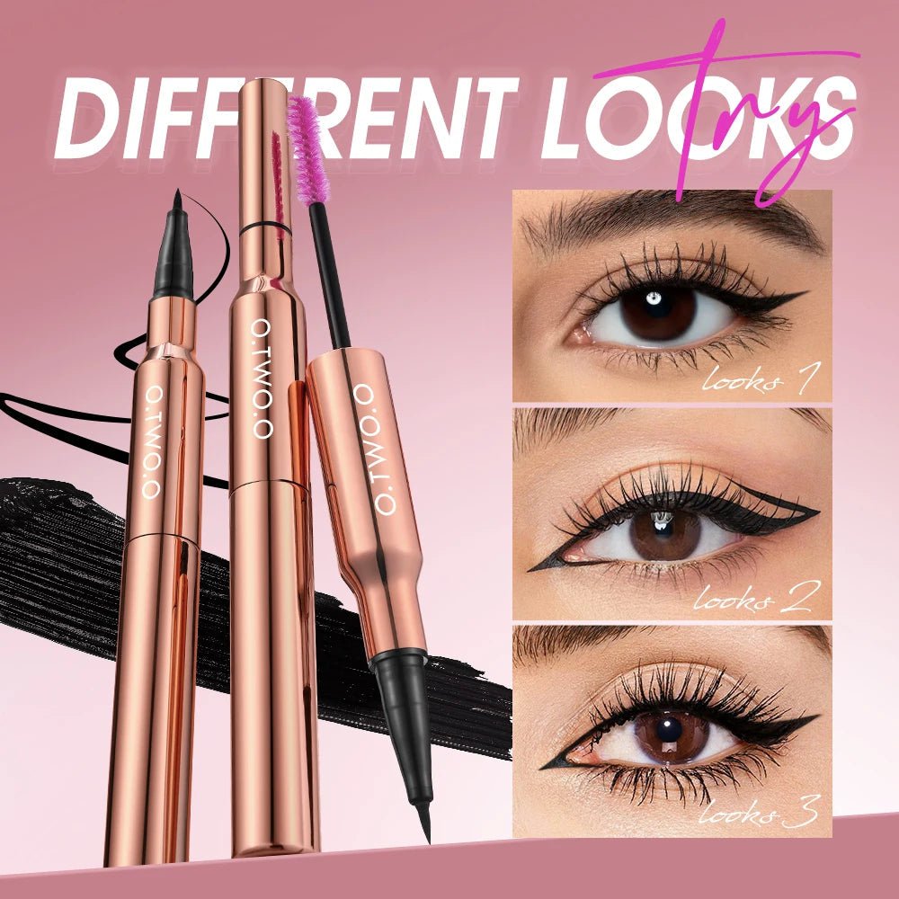 O.TWO.O Matita per eyeliner Eyeliner liquido Impermeabile a prova di sbavature Asciugatura rapida Indossabilità per 12 ore Eyeliner nero ultra fine per frecce