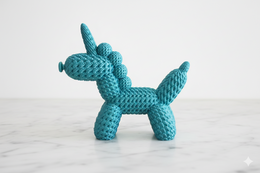 Eterna Wonder — Figura de unicornio estilo tejido — Objeto decorativo — Azul verdoso