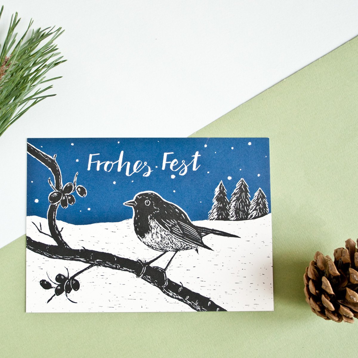 Kerstkaart Robin