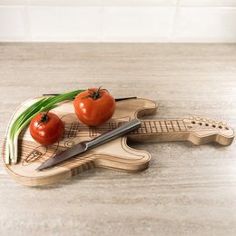 Planche à découper, planche à découper en bois en forme de guitare