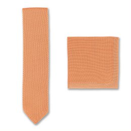 Coral fusion knitted tie and pocket square set