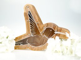 Wooden Piggy Bank Hummingbird